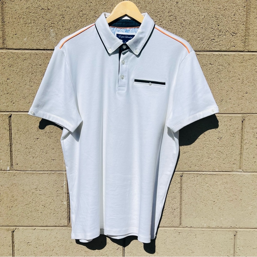 Short sleeve English Laundry polo shirt. Size medium